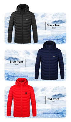 Heated Jacket 21 Areas Winter Men's Women's Motorcycle Jacket USB Electric Heating Jacket Heated Vest ski  Thermal Clothing Coat