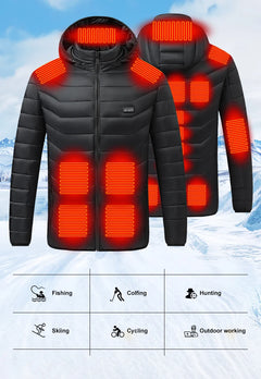 Heated Jacket 21 Areas Winter Men's Women's Motorcycle Jacket USB Electric Heating Jacket Heated Vest ski  Thermal Clothing Coat