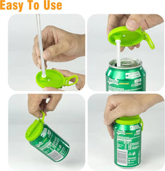 Anti-Spill Easy Straw Soda Coke Can Lid Silicone Straw Soda Can Lid Cup Lid Silicone Cover  Bottle Cap