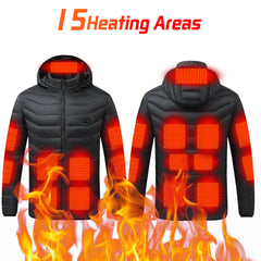 Heated Jacket 21 Areas Winter Men's Women's Motorcycle Jacket USB Electric Heating Jacket Heated Vest ski  Thermal Clothing Coat