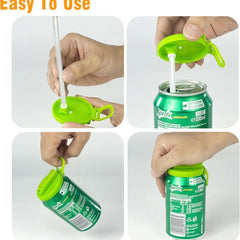 Anti-Spill Easy Straw Soda Coke Can Lid Silicone Straw Soda Can Lid Cup Lid Silicone Cover  Bottle Cap