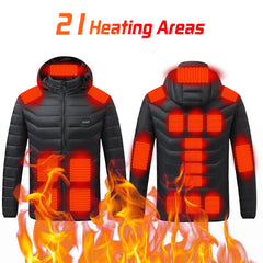 Heated Jacket 21 Areas Winter Men's Women's Motorcycle Jacket USB Electric Heating Jacket Heated Vest ski  Thermal Clothing Coat