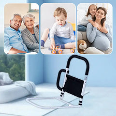 Bed Rails for Elderly Pregnant Adults Safety Bed Assist Rail Bedside Handrail Railing Fall Prevention Guard & Storage Pocket